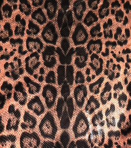 Brown Leopard print faux vegan leather